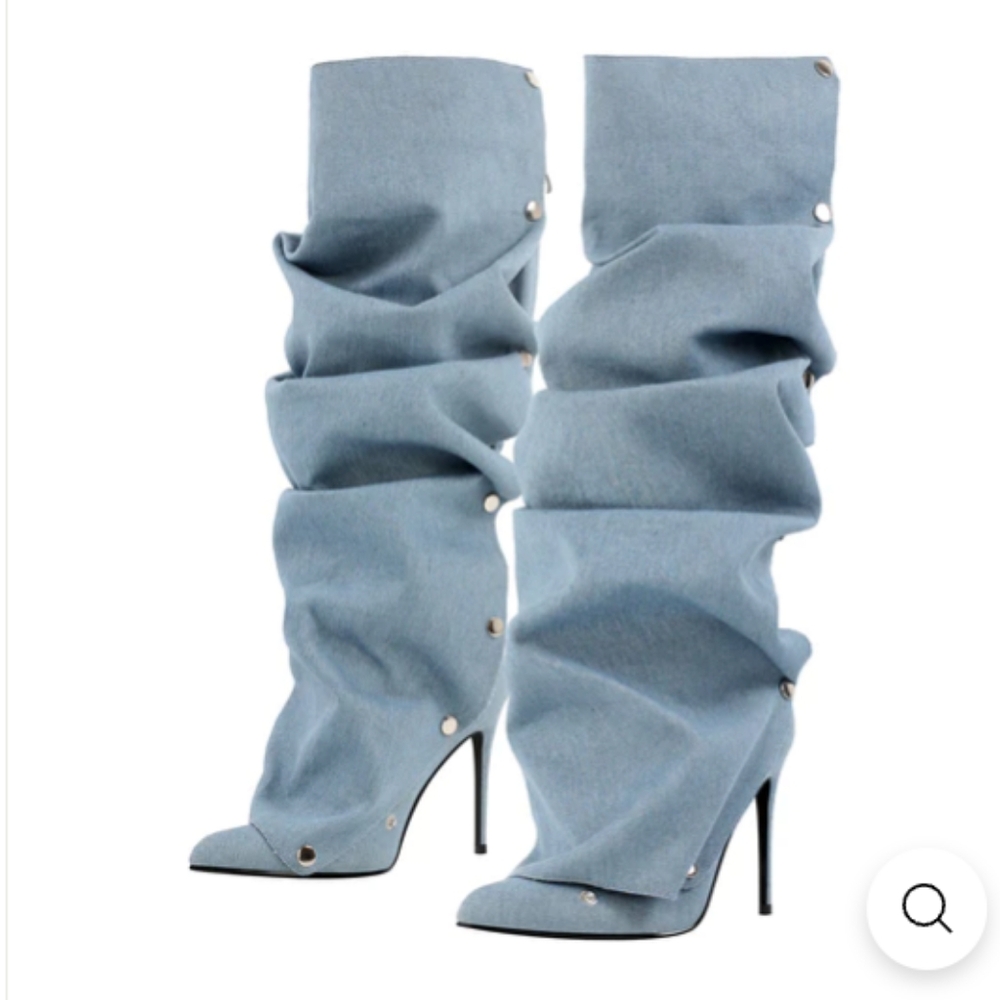 Denim custom slouch boot